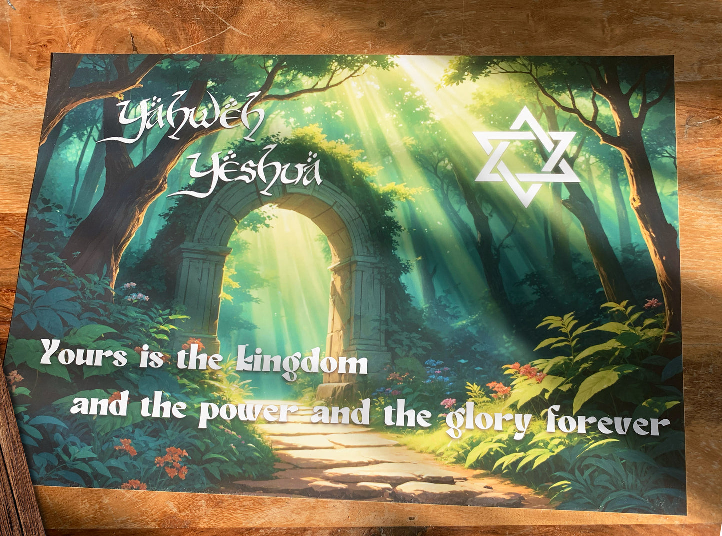 For yours is the kingdom, power and glory - A3 poster