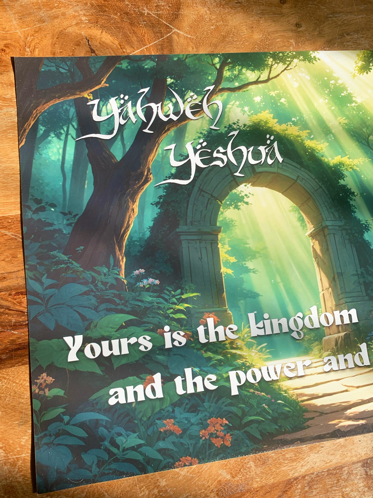 For yours is the kingdom, power and glory - A3 poster